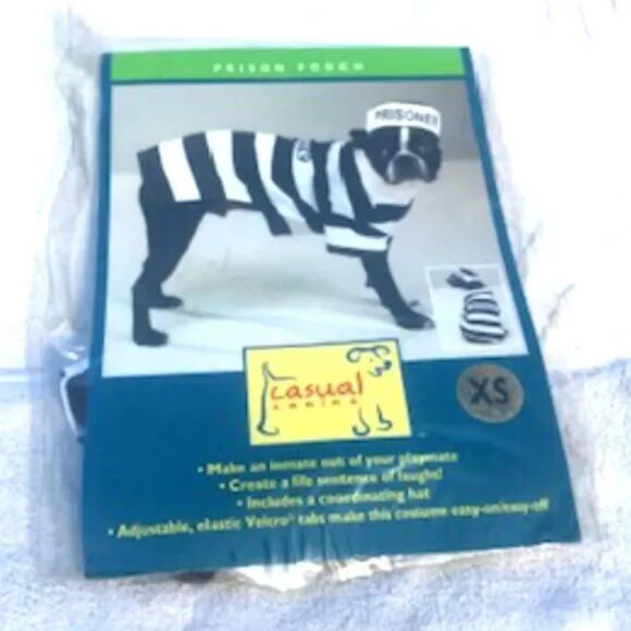 Doggie Halloween Costume . Size: Extra Small . "Prison Pooch" . Casual Canines - Picture 1 of 4